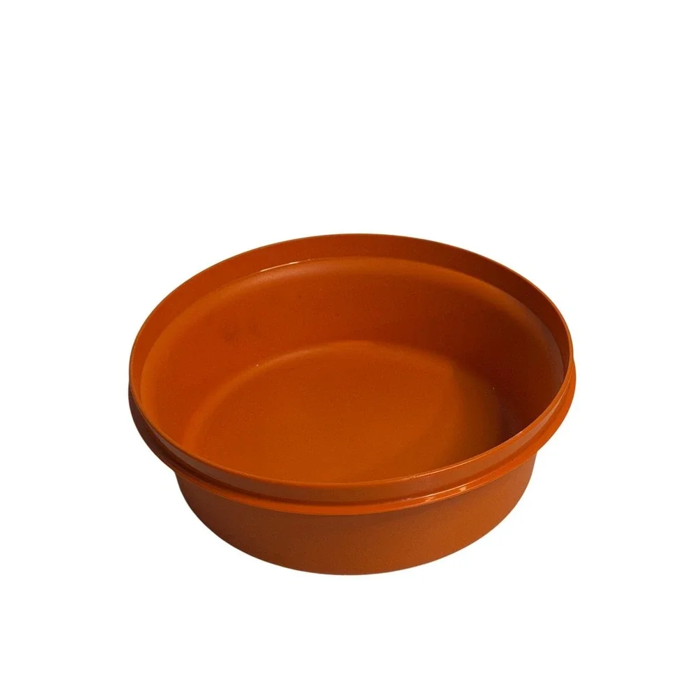 VTG 1980s Tupperware‎ Orange Servalier Canister Starburst 1346-3 USA Made No-Lid